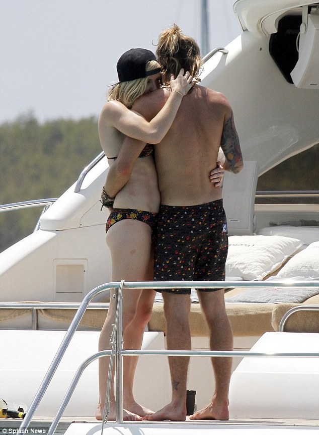 Can't get enough: Ellie seemed to be treasuring the time with her beau
