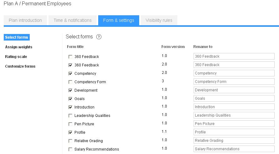 Select Performance Appraisal Templates
